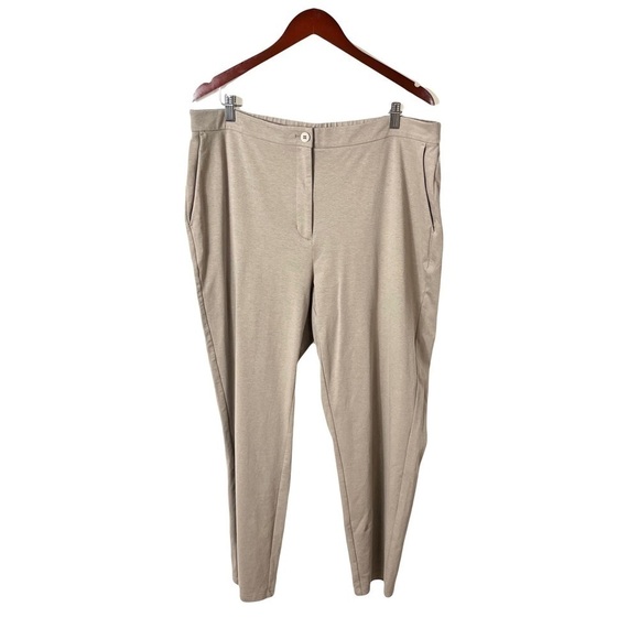 Eileen Fisher Tan Taupe Pants Womens Organic Cotton Blend - Picture 1 of 10